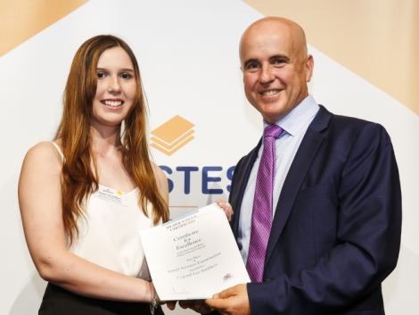 Crystal awarded Top Achievers award by NSW Minster for Education Adrian Piccoli