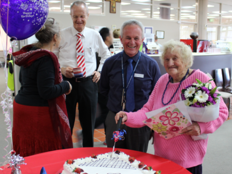 Aline with Principal Brad Campbell