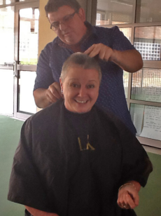Margaret Hopley loses her locks