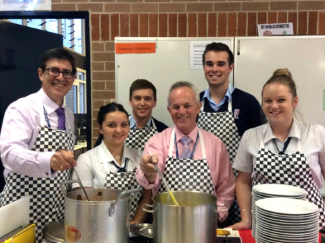 Students and school leaders enjoyed their time together in the Food Tech kitchen