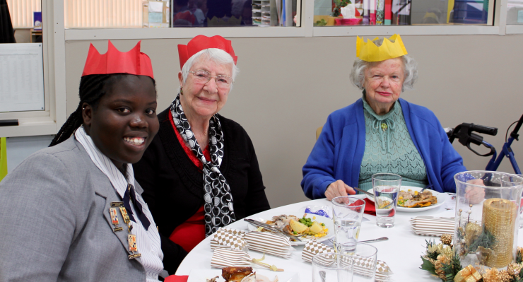 Year 11 students joined residents for the festivities. 