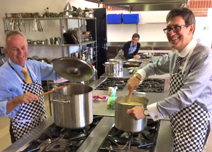 Principal & AP busy cooking