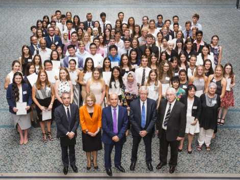 Minister Piccoli with some of the Top Achievers in the 2015 HSC