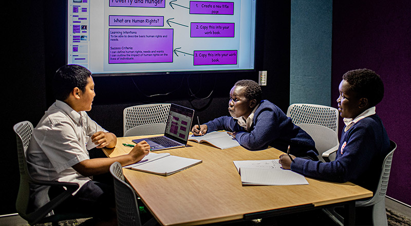 Emmaus Catholic College Kemps Creek students utilising the learning facilities
