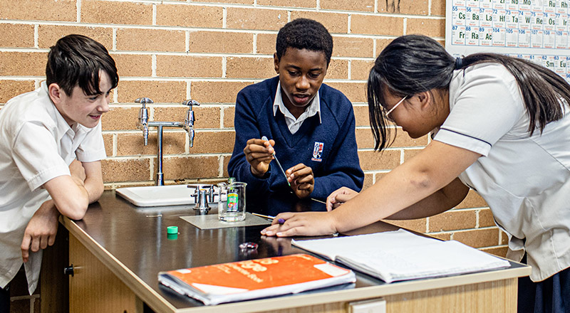 Emmaus Catholic College Kemps Creek students engaged in science class