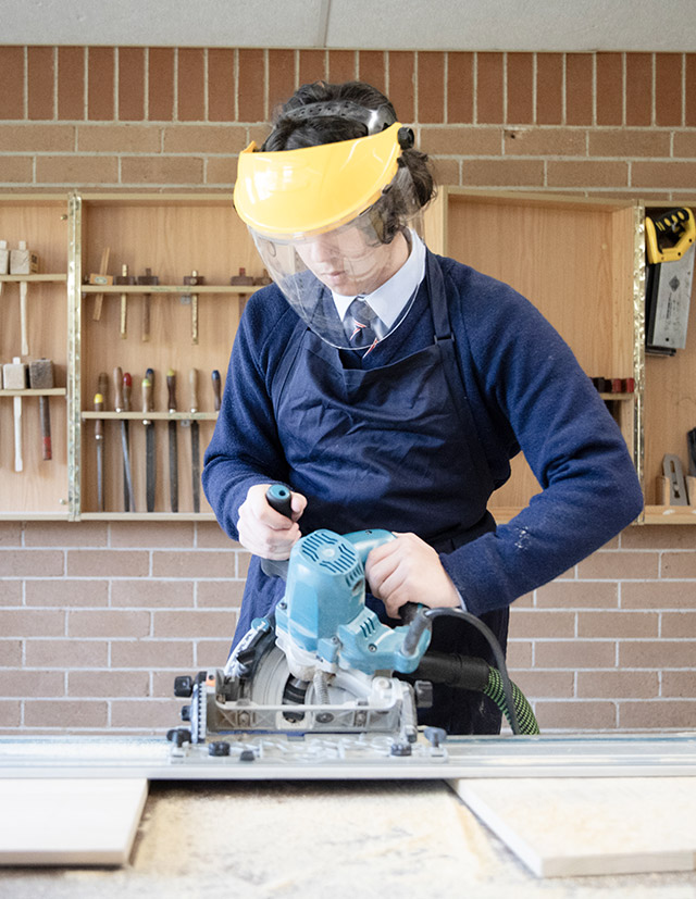 Woodworking student at Emmaus Catholic College Kemps Creek