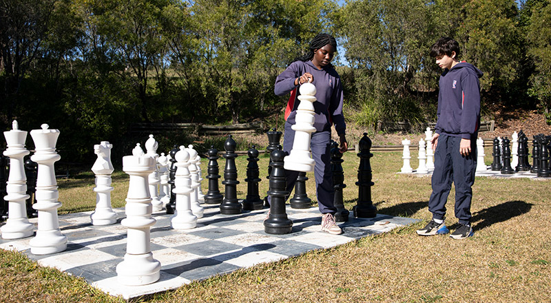 Outdoor chess at Emmaus Catholic College Kemps Creek