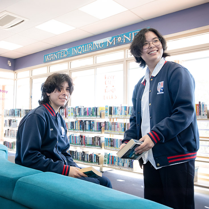 Emmaus Catholic College Kemps Creek students in the library