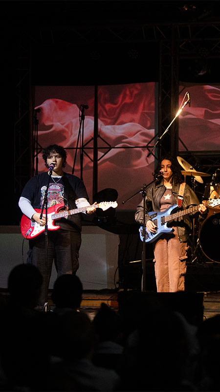 Emmaus Kemps Creek student band performing at the MADD Night and Art Show