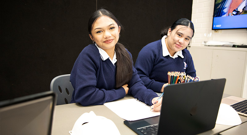 Emmaus Catholic College students in art class